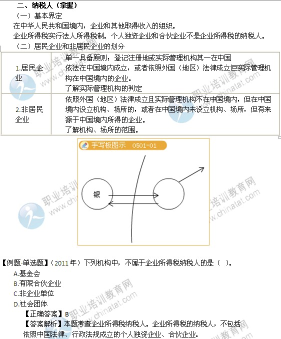 2014年中级经济师考试财政税收精讲：纳税人