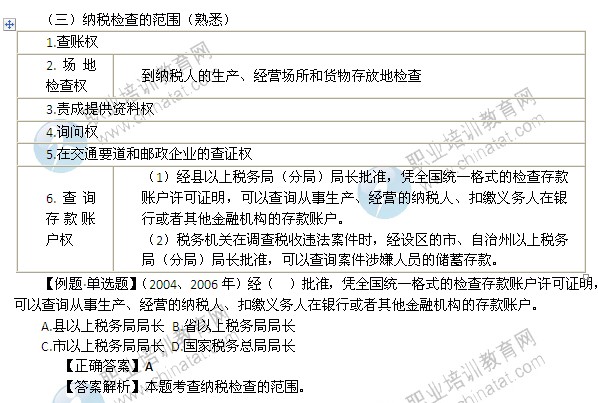 2014年中级经济师考试财政税收精讲：纳税检查的概念