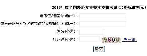 上海2013年经济师考试成绩查询入口