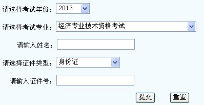 银川2013年经济师考试成绩查询入口