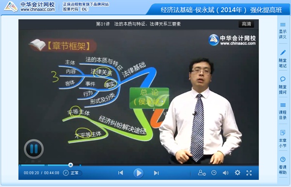 侯永斌2014初级会计职称《经济法基础》强化班课程