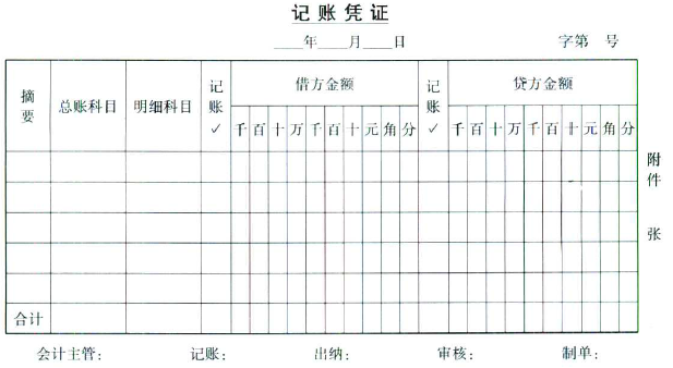 出纳记账凭证的种类及格式有哪些