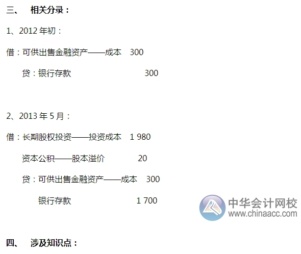 2015注会“借题发挥”会计篇：长期股权投资（同一控制）