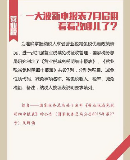 一大波新申报表7月启用 看看改哪儿了