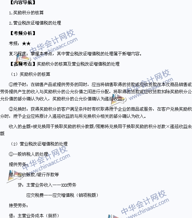 2015中级会计职称《中级会计实务》高频考点：奖励积分的核算