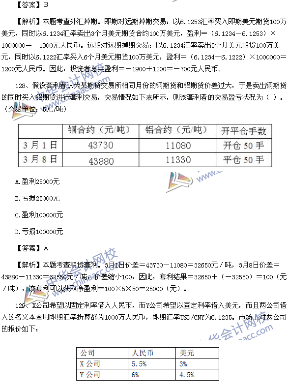 期货从业资格考试《期货基础知识》样卷综合题