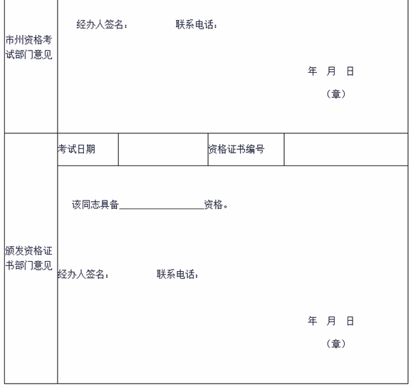 考试登记表