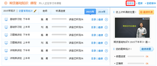 期货从业答疑板