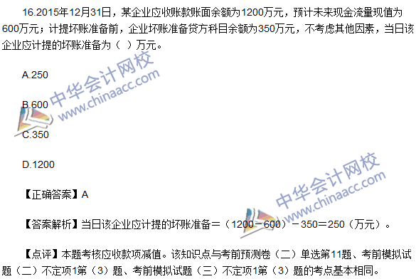 2016初级职称《初级会计实务》试题及答案解析