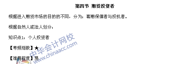 期货从业资格考试《期货基础知识》第二章高频考点：个人投资者