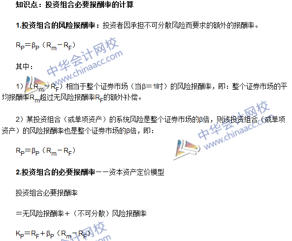 《审计专业相关知识》高频考点：投资组合必要报酬率的计算