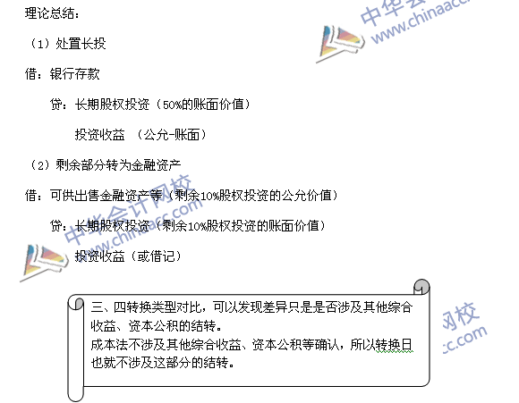 必看干货：《中级会计实务》重难点讲解之长期股权投资的转换