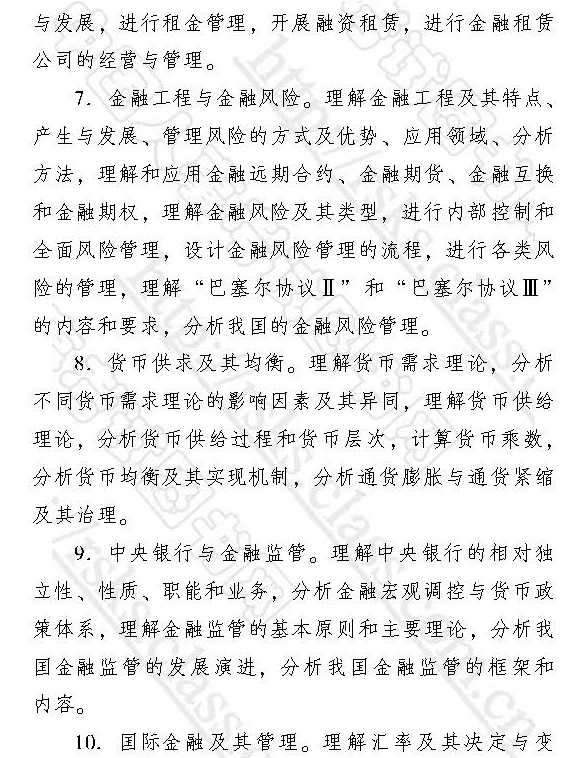 2017经济师中级《金融专业》考试大纲