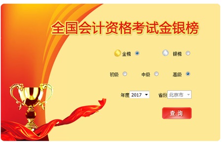 2017年全国高级会计师考试金银榜公布