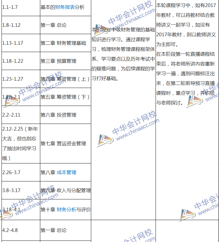 2018中级会计职称专属备考计划 非私教直播班勿入！