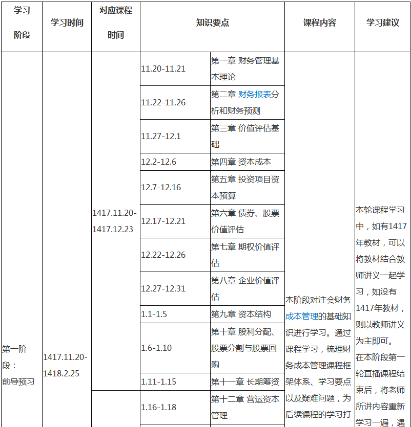 注会财务成本管理专属备考计划 非私教直播班勿入！