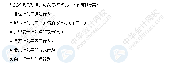 2018年初级会计职称《经济法基础》高频考点：法律事实