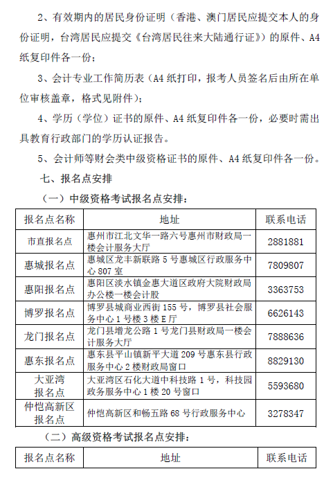 广东惠州2018年高级会计师考试报名时间