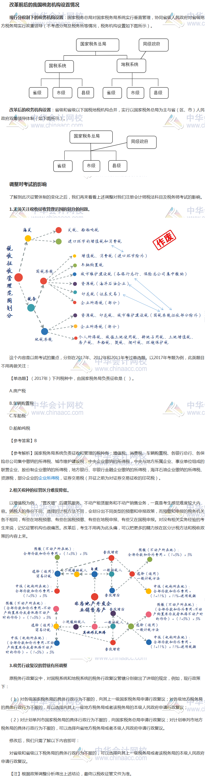 “国地税合并”对2018年注会考试及税务师考试的影响