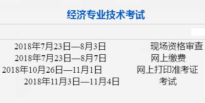 哈尔滨2018年经济师考试报名及审核时间安排