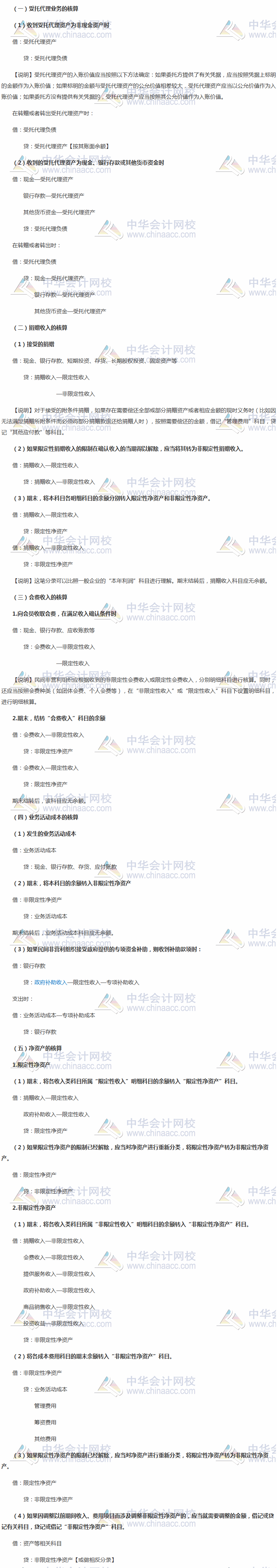 会计分录连载8:2018年中级会计实务民间非营利组织业务会计分录