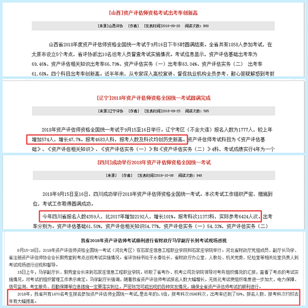 资产评估师报名人数及参考率都有大幅提升