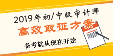 2019年审计师高效取证招生方案上线 早报名早学习！ 