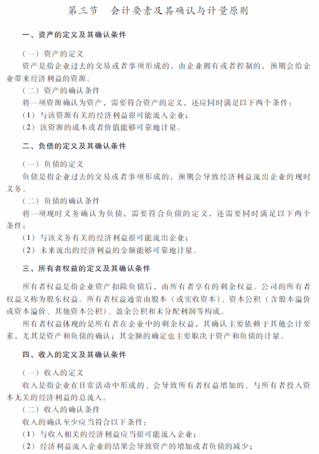 2018年中级会计职称《中级会计实务》考试大纲（第一章）