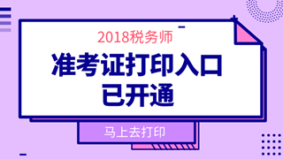 2018年税务师准考证打印时间_税务师准考证打印入口_准考证领取时间-正保会计网校