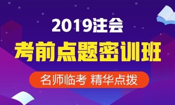 2019年注册会计师点题密训班《审计》课程安排