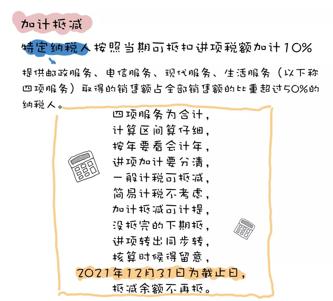 一降二分三抵扣四加计五退税