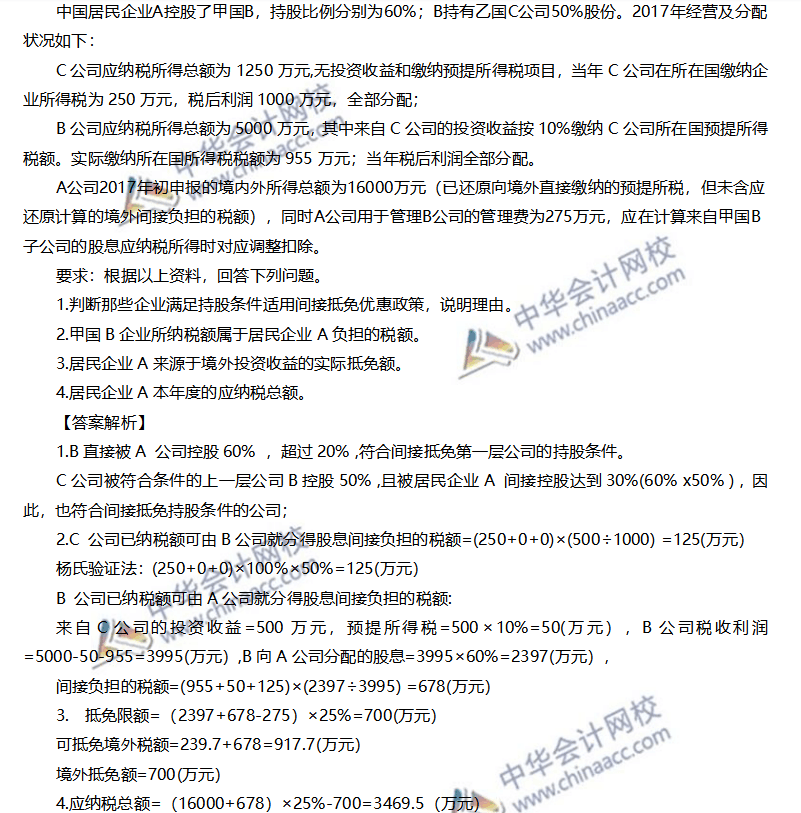 2019CPA考前镇魂符八——国际税收