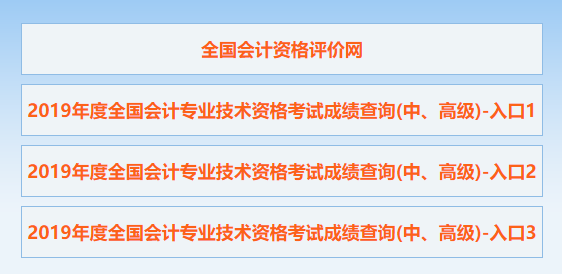 2019年中级会计职称考试成绩查询入口已开通