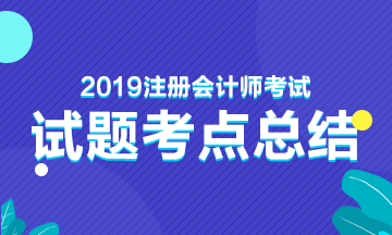 2019年注册会计师考试考点总结