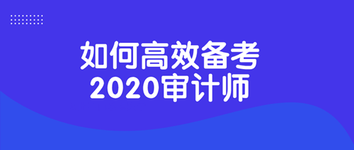 如何高效备考2020审计师