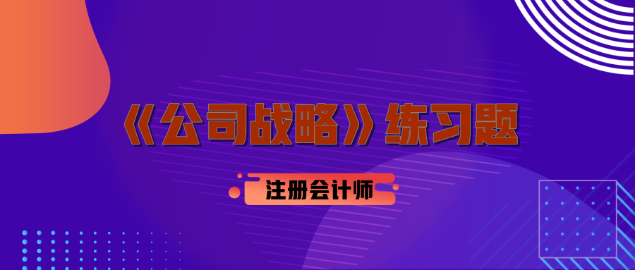 注册会计师公司战略练习题