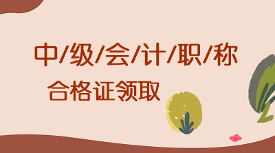 青海2019年中级会计职称合格证可以领了？