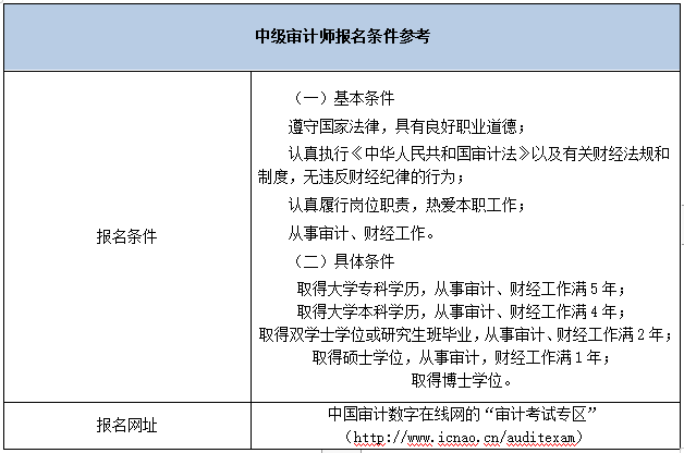 审计师报名条件