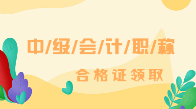 广东2019年会计中级资格证领取时间公布了吗？