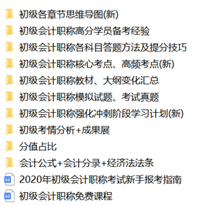 2020初级会计免费资料包都有哪些内容？