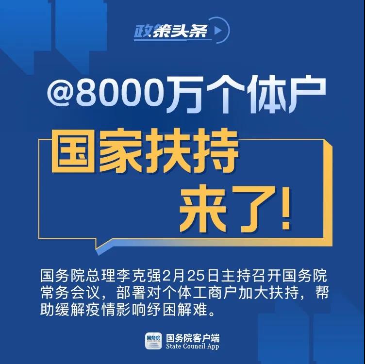 @8000万个体户，国家扶持来了！