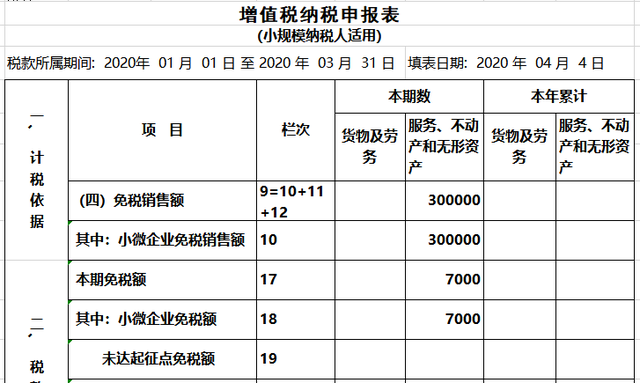 增值税纳税申报表