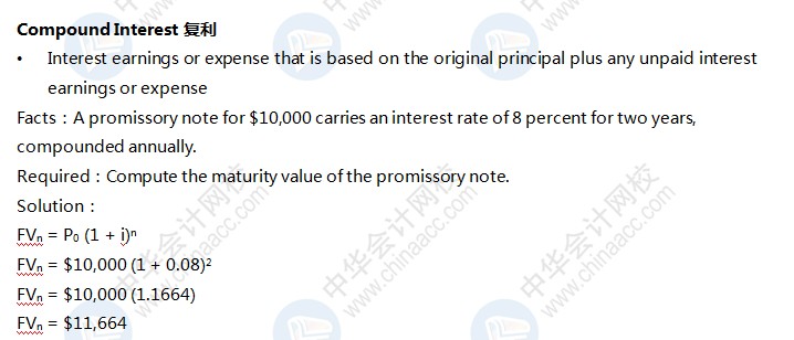 AICPA知识点：收益计算—复利