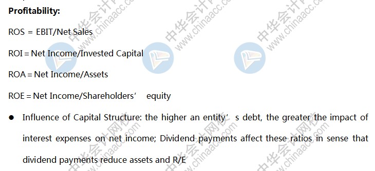 AICPA知识点：盈利能力profitability 