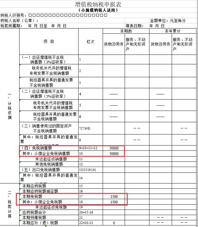 增值税纳税申报表