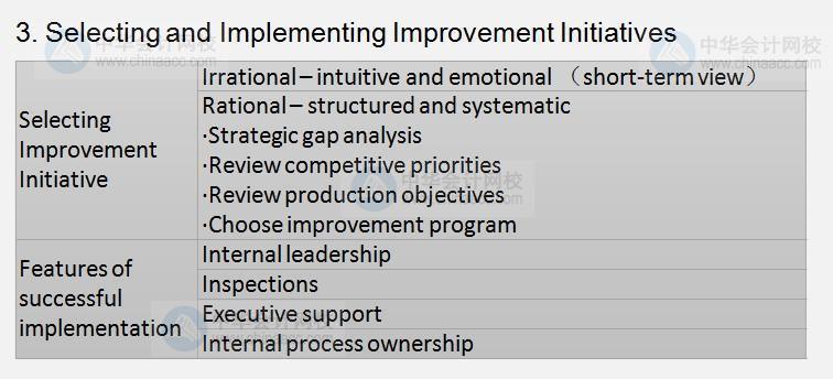 BEC知识点：Process Management-选择和实施改进计划