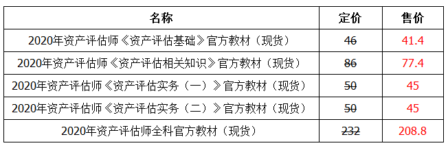 资产评估师教材现货