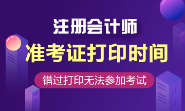 山东2020年cpa准考证打印时间