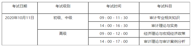 审计师考试时间