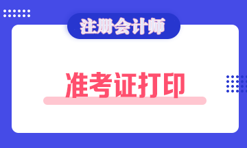 2020石家庄cpa准考证打印时间